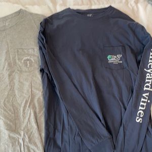 Two long sleeve men’s tshirts - vineyard vines Gray shirt is a sm blue is med